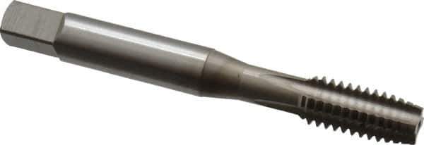 OSG - 5/16-18 UNC 2B 4 Flute Nitride Finish Vanadium High Speed Steel Straight Flute Machine Tap - Plug, Right Hand Thread, 2-23/32" OAL, 1-1/8" Thread Length, H5 Limit, Oversize - Exact Industrial Supply