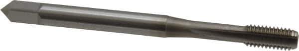 OSG - M5x0.80 Metric Coarse 3 Flute Nitride Finish Vanadium High Speed Steel Straight Flute Machine Tap - Bottoming, Right Hand Thread, 2-3/8" OAL, 7/8" Thread Length, D5 Limit, Oversize - Exact Industrial Supply