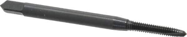 OSG - #3-48 UNC, 2 Flute, Oxide Finish, Vanadium High Speed Steel Spiral Point Tap - Plug Chamfer, Right Hand Thread, 1-13/16" OAL, 1/2" Thread Length, 0.141" Shank Diam, 2B Class of Fit, Series 280 - Exact Industrial Supply