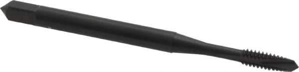 OSG - #4-40 UNC, 2 Flute, Oxide Finish, Vanadium High Speed Steel Spiral Point Tap - Plug Chamfer, Right Hand Thread, 1-7/8" OAL, 9/16" Thread Length, 0.141" Shank Diam, Series 280 - Exact Industrial Supply