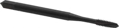OSG - #4-40 UNC, 2 Flute, Oxide Finish, Vanadium High Speed Steel Spiral Point Tap - Plug Chamfer, Right Hand Thread, 1-7/8" OAL, 9/16" Thread Length, 0.141" Shank Diam, Series 280 - Exact Industrial Supply