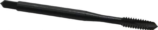 OSG - #6-32 UNC, 2 Flute, Oxide Finish, Vanadium High Speed Steel Spiral Point Tap - Plug Chamfer, Right Hand Thread, 2" OAL, 11/16" Thread Length, 0.141" Shank Diam, Series 280 - Exact Industrial Supply