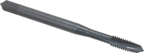 OSG - #8-32 UNC, 3 Flute, Oxide Finish, Vanadium High Speed Steel Spiral Point Tap - Plug Chamfer, Right Hand Thread, 2-1/8" OAL, 3/4" Thread Length, 0.168" Shank Diam, 3B Class of Fit, Series 280 - Exact Industrial Supply