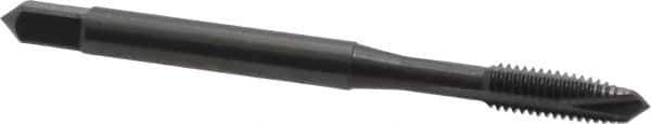 OSG - #10-32 UNF, 3 Flute, Oxide Finish, Vanadium High Speed Steel Spiral Point Tap - Plug Chamfer, Right Hand Thread, 2-3/8" OAL, 7/8" Thread Length, 0.194" Shank Diam, 2B Class of Fit, Series 280 - Exact Industrial Supply