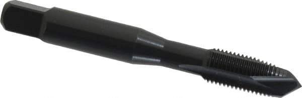 OSG - 3/8-24 UNF, 3 Flute, Oxide Finish, Vanadium High Speed Steel Spiral Point Tap - Plug Chamfer, Right Hand Thread, 2-15/16" OAL, 1-1/4" Thread Length, 0.381" Shank Diam, Series 280 - Exact Industrial Supply