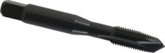 OSG - 3/8-24 UNF, 3 Flute, Oxide Finish, Vanadium High Speed Steel Spiral Point Tap - Plug Chamfer, Right Hand Thread, 2-15/16" OAL, 1-1/4" Thread Length, 0.381" Shank Diam, Series 280 - Exact Industrial Supply