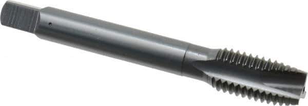 OSG - M12x1.75 Metric Coarse, 3 Flute, Oxide Finish, Vanadium High Speed Steel Spiral Point Tap - Plug Chamfer, Right Hand Thread, 3-3/8" OAL, 1-21/32" Thread Length, 0.367" Shank Diam, 6H Class of Fit, Series 289 - Exact Industrial Supply