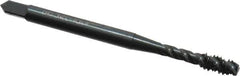 OSG - #6-32 UNC 3 Flute Modified Bottoming Spiral Flute Tap - Vanadium High Speed Steel, Oxide Finish, 2" OAL, Right Hand Flute, Right Hand Thread, Oversize, H7, Series 290 - Exact Industrial Supply