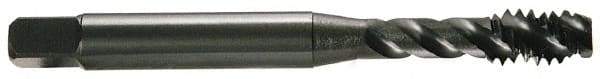 OSG - 7/16-14 UNC 3 Flute Modified Bottoming Spiral Flute Tap - Vanadium High Speed Steel, TiCN Finish, 3-5/32" OAL, Right Hand Flute, Right Hand Thread, Oversize, H11, Series 290 - Industrial Tool & Supply