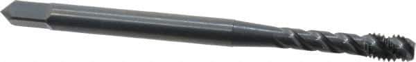 OSG - M3.5x0.60 Metric Coarse 3 Flute 6H Modified Bottoming Spiral Flute Tap - Vanadium High Speed Steel, Oxide Finish, 2" OAL, Right Hand Flute, Right Hand Thread, D4, Series 299 - Exact Industrial Supply