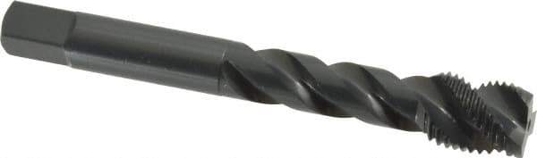 OSG - M12x1.25 Metric Fine 3 Flute Modified Bottoming Spiral Flute Tap - Vanadium High Speed Steel, Oxide Finish, 3-3/8" OAL, Right Hand Flute, Right Hand Thread, D5, Series 299 - Exact Industrial Supply
