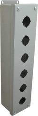 Cooper B-Line - 6 Hole, 1.203 Inch Hole Diameter, Steel Pushbutton Switch Enclosure - 14-3/4 Inch High x 3-1/4 Inch Wide x 2-3/4 Inch Deep, 12, 13 NEMA Rated - Industrial Tool & Supply