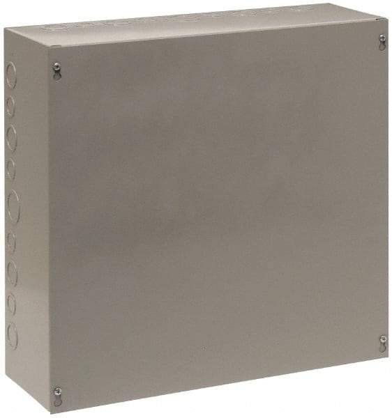 Cooper B-Line - Steel Junction Box Enclosure Screw Flat Cover - NEMA 1, 24" Wide x 24" High x 8" Deep - Industrial Tool & Supply