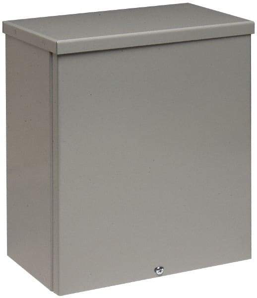 Cooper B-Line - Steel Junction Box Enclosure Screw Flat Cover - NEMA 3R, 10" Wide x 12" High x 4" Deep, Rainproof - Industrial Tool & Supply