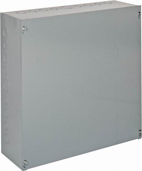 Cooper B-Line - Steel Junction Box Enclosure Screw Flat Cover - NEMA 1, 18" Wide x 18" High x 6" Deep - Industrial Tool & Supply