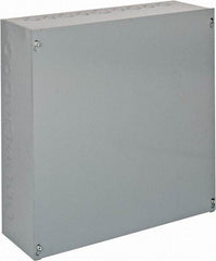 Cooper B-Line - Steel Junction Box Enclosure Screw Flat Cover - NEMA 1, 18" Wide x 18" High x 6" Deep - Industrial Tool & Supply