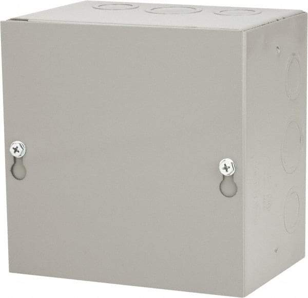 Cooper B-Line - Steel Junction Box Enclosure Screw Flat Cover - NEMA 1, 6" Wide x 6" High x 4" Deep - Industrial Tool & Supply