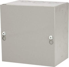 Cooper B-Line - Steel Junction Box Enclosure Screw Flat Cover - NEMA 1, 6" Wide x 6" High x 4" Deep - Industrial Tool & Supply