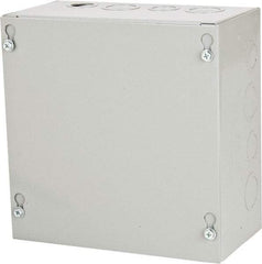 Cooper B-Line - Steel Junction Box Enclosure Screw Flat Cover - NEMA 1, 8" Wide x 8" High x 4" Deep - Industrial Tool & Supply