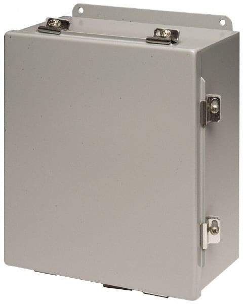 Cooper B-Line - Steel Standard Enclosure Hinge Flat Cover - NEMA 4, 12, 13, 12" Wide x 14" High x 6" Deep, Rainproof & Watertight - Industrial Tool & Supply
