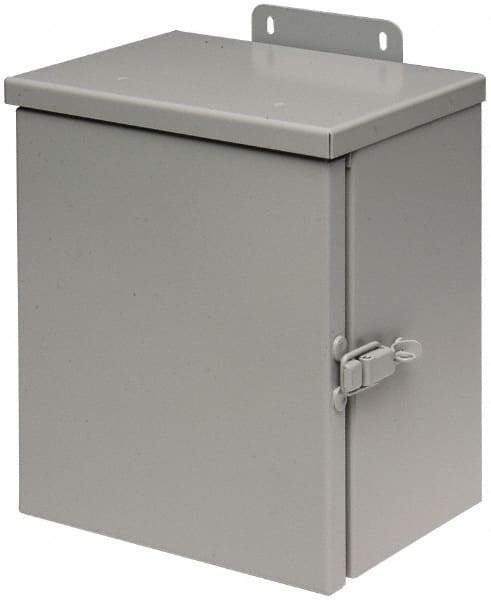 Cooper B-Line - Steel Junction Box Enclosure Hinge Flat Cover - NEMA 3R, 8" Wide x 10" High x 6" Deep, Rainproof - Industrial Tool & Supply