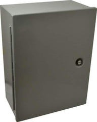 Cooper B-Line - Steel Standard Enclosure Hinge Flat Cover - NEMA 1, 12" Wide x 16" High x 6-5/8" Deep - Industrial Tool & Supply