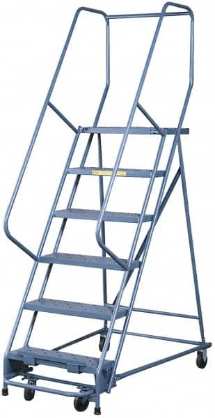 Gillis - 11.66' High 300 Lb Capacity 11 Step Rolling Ladder - Industrial Tool & Supply