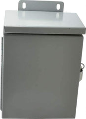 Cooper B-Line - Steel Junction Box Enclosure Hinge Flat Cover - NEMA 3R, 6" Wide x 8" High x 4" Deep, Rainproof - Industrial Tool & Supply
