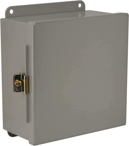 Cooper B-Line - Steel Standard Enclosure Hinge Flat Cover - NEMA 12, 13, 8" Wide x 8" High x 4" Deep, Dirt-tight & Dust-tight - Industrial Tool & Supply