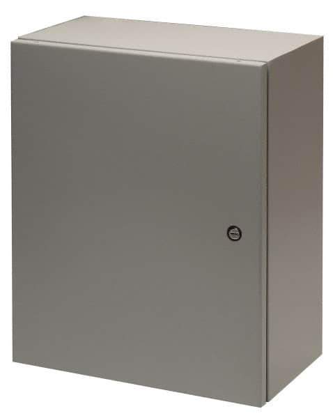 Cooper B-Line - Steel Standard Enclosure Hinge Flat Cover - NEMA 4, 12, 16" Wide x 20" High x 6" Deep, Dirt-tight, Dust-tight, Rainproof & Watertight - Industrial Tool & Supply