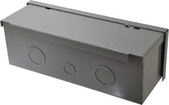 Cooper B-Line - 4" High x 12" Wide x 4" Long, Screw Mount Wire Duct - Gray, 3 Knockouts, Screw, Steel - Industrial Tool & Supply