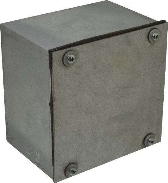 Cooper B-Line - Steel Junction Box Enclosure Screw Flat Cover - NEMA 3, 12, 6" Wide x 6" High x 4" Deep, Dust-tight & Rainproof - Industrial Tool & Supply