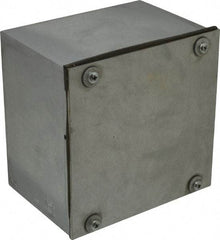 Cooper B-Line - Steel Junction Box Enclosure Screw Flat Cover - NEMA 3, 12, 6" Wide x 6" High x 4" Deep, Dust-tight & Rainproof - Industrial Tool & Supply
