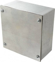 Cooper B-Line - Steel Junction Box Enclosure Screw Flat Cover - NEMA 3, 12, 8" Wide x 8" High x 4" Deep, Dust-tight & Rainproof - Industrial Tool & Supply
