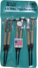 Moody Tools - 6 Piece JIS, Phillips & Slotted Screwdriver Set - Bit Sizes: Philips JIS: #00, Phillips: #0, #1, Slotted - Industrial Tool & Supply