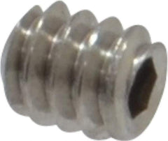 Value Collection - #4-40 UNC, 1/8" OAL, Flat Point Set Screw - Grade Austenitic A2 Stainless Steel, 0.05" Key - Industrial Tool & Supply