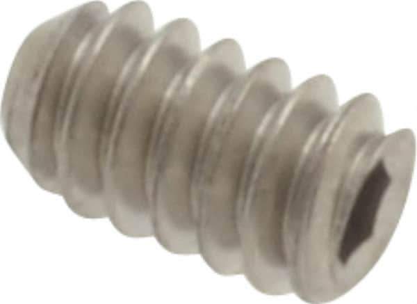 Value Collection - #4-40 UNC, 3/16" OAL, Flat Point Set Screw - Grade Austenitic A2 Stainless Steel, 0.05" Key - Industrial Tool & Supply