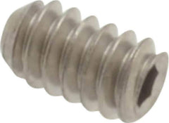 Value Collection - #4-40 UNC, 3/16" OAL, Flat Point Set Screw - Grade Austenitic A2 Stainless Steel, 0.05" Key - Industrial Tool & Supply
