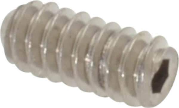 Value Collection - #4-40 UNC, 1/4" OAL, Flat Point Set Screw - Grade Austenitic A2 Stainless Steel, 0.05" Key - Industrial Tool & Supply