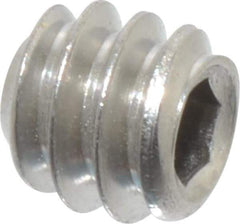 Value Collection - #6-32 UNC, 1/8" OAL, Flat Point Set Screw - Grade Austenitic A2 Stainless Steel, 1/16" Key - Industrial Tool & Supply