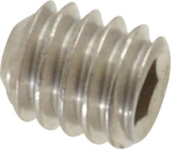 Value Collection - #8-32 UNC, 3/16" OAL, Flat Point Set Screw - Grade Austenitic A2 Stainless Steel, 5/64" Key - Industrial Tool & Supply