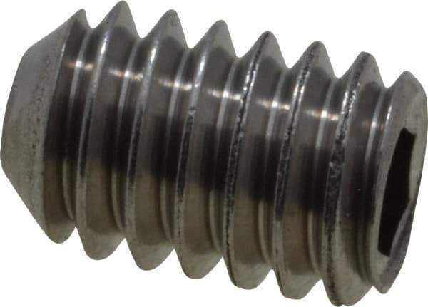 Value Collection - #8-32 UNC, 1/4" OAL, Flat Point Set Screw - Grade Austenitic A2 Stainless Steel, 5/64" Key - Industrial Tool & Supply