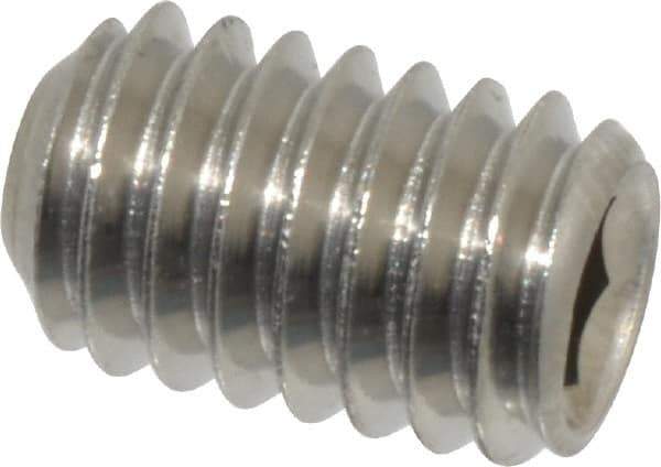 Value Collection - 5/16-18 UNC, 1/2" OAL, Flat Point Set Screw - Grade Austenitic A2 Stainless Steel, 5/32" Key - Industrial Tool & Supply