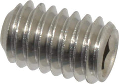 Value Collection - 5/16-18 UNC, 1/2" OAL, Flat Point Set Screw - Grade Austenitic A2 Stainless Steel, 5/32" Key - Industrial Tool & Supply
