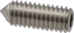 Value Collection - #10-32 UNF, 1/2" OAL, Cone Point Set Screw - Grade Austenitic A2 Stainless Steel, 3/32" Key - Industrial Tool & Supply