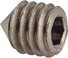 Value Collection - 5/16-18 UNC, 3/8" OAL, Cone Point Set Screw - Grade Austenitic A2 Stainless Steel, 5/32" Key - Industrial Tool & Supply