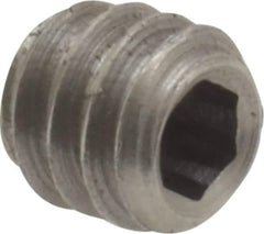 Value Collection - 1/4-20 UNC, 1/4" OAL, Oval Point Set Screw - Grade Austenitic A2 Stainless Steel, 1/8" Key - Industrial Tool & Supply