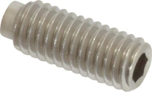 Value Collection - #10-32 UNF, 1/2" OAL, Half Dog Point Set Screw - Grade Austenitic A2 Stainless Steel, 3/32" Key - Industrial Tool & Supply