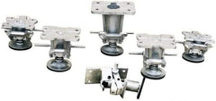 Vestil - 9-7/8" Mounting Height, Floor Lock for 8" Diam Caster Wheels - 1" Retracted Clearance, 5-3/8" x 7-1/4" Top Plate Size, 3-3/8" x 5-1/4" Bolt Hole Spacing - Industrial Tool & Supply