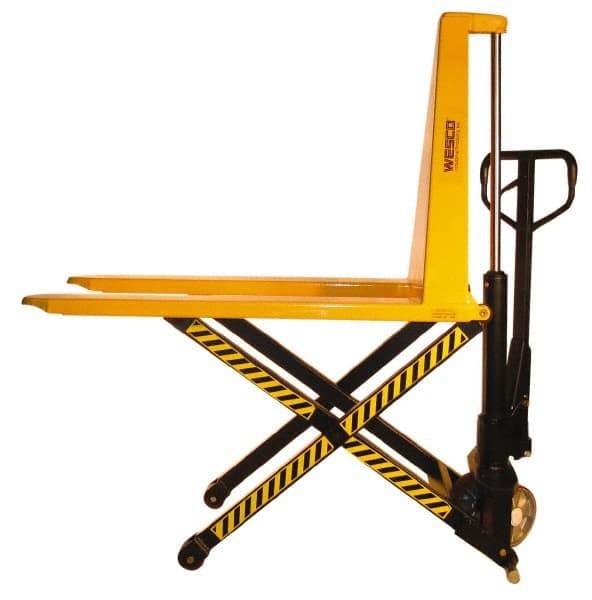 Wesco Industrial Products - 3,000 Lb Capacity Skid Lifter Scissor Lift - 3-1/2" Lift Height, 43" Platform Length x 20" Platform Width - Industrial Tool & Supply